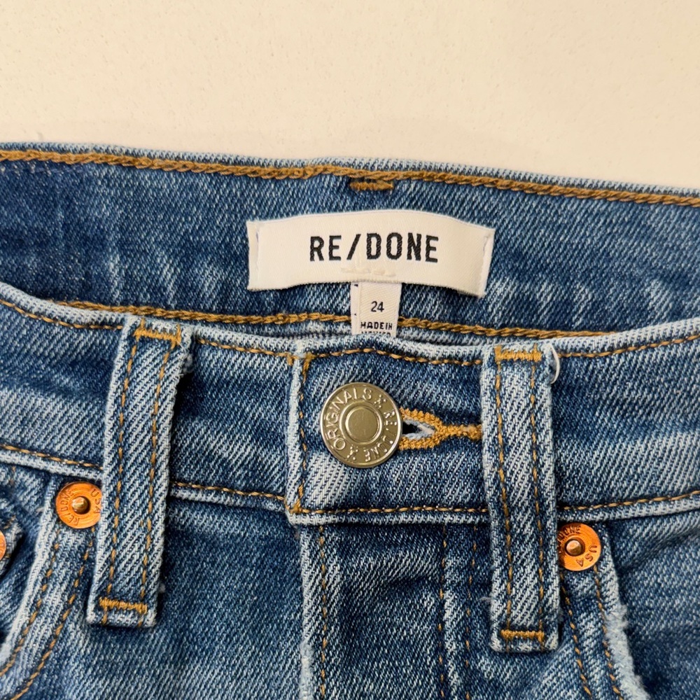 Re/Done Originals 90s Ultra High Rise Skinny Jean in Broken Through Size 24 - Picture 9 of 15